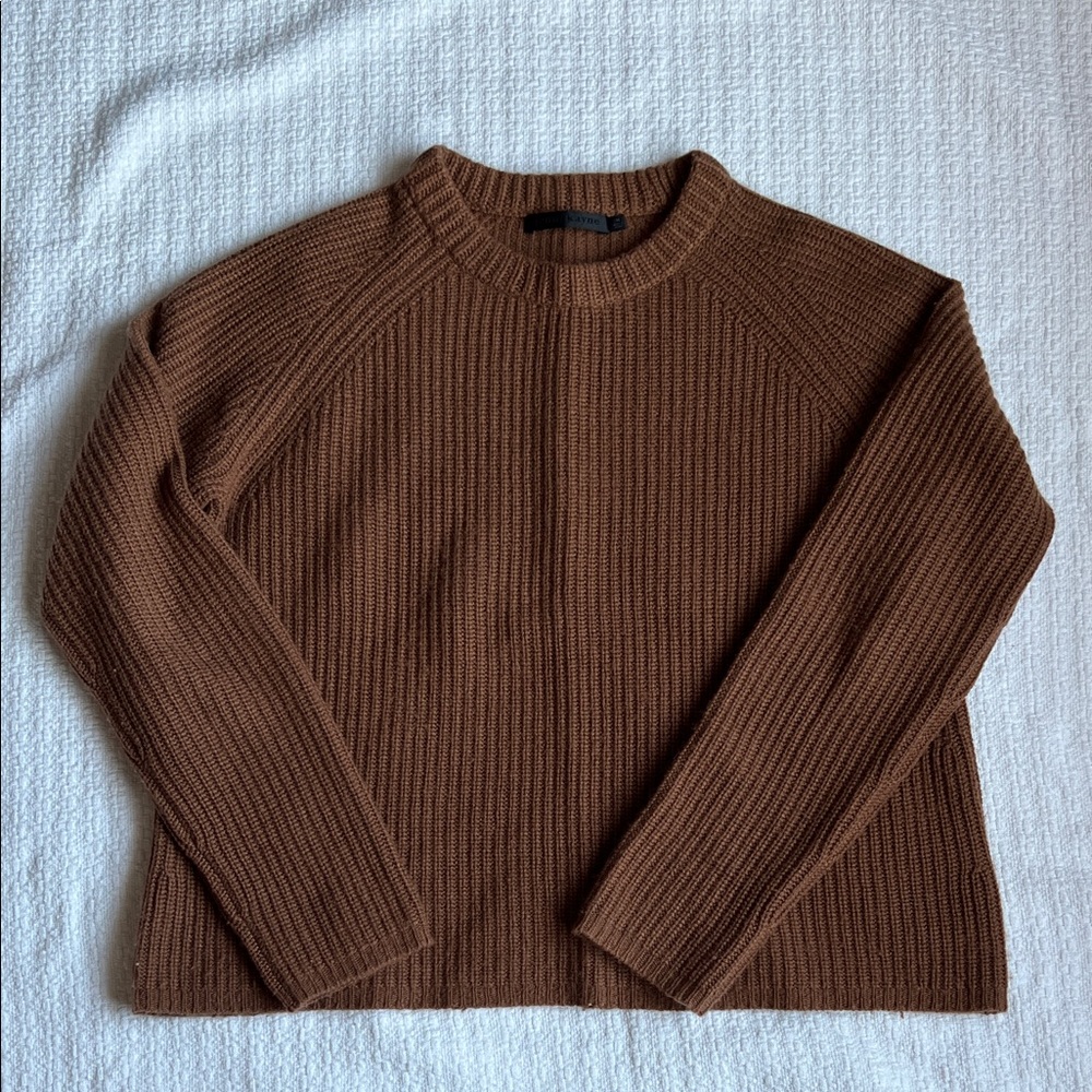 Jenni Kayne Chocolate Ribbed Crew Neck Sweater